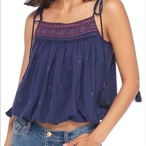 FREE PEOPLE embroidered crop top